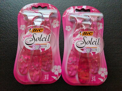 Lot of 2 NEW Bic Simply Soleil Razors 3pk - 6 total razors 