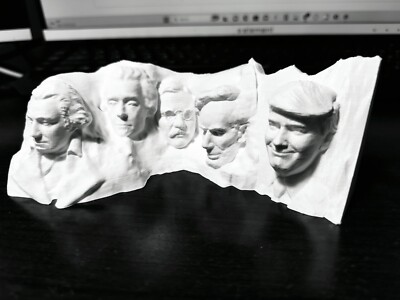 6'' Smiling President Donald Trump Mount Rushmore TrumpMore MAGA 3D Printed White