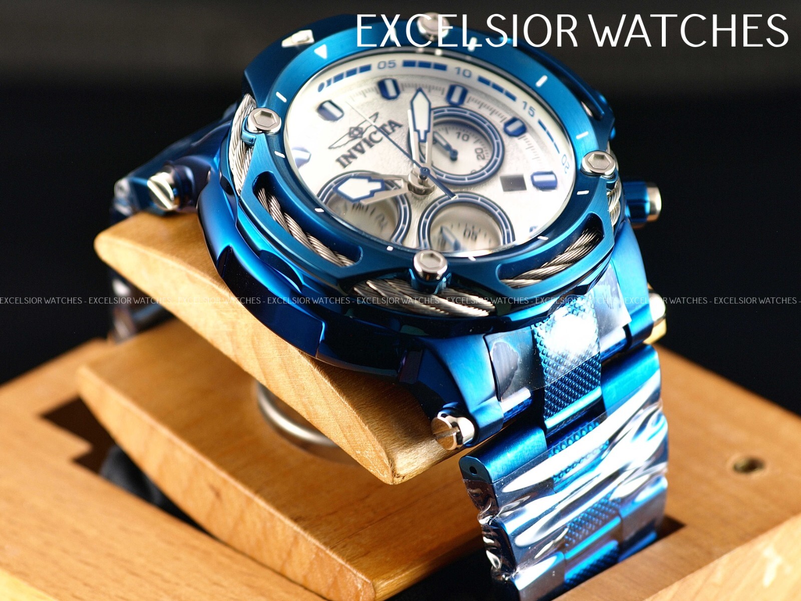 New Invicta 60mm Men's BOLT Swiss Quartz Chronograph Blue IP New Invicta 60mm Men's BOLT Swiss Quartz Chronograph Blue IP