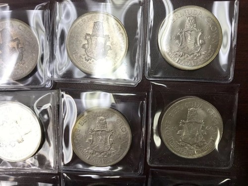 1964 Bermuda One Crown Silver Coins Lot high value 12 BU Coins