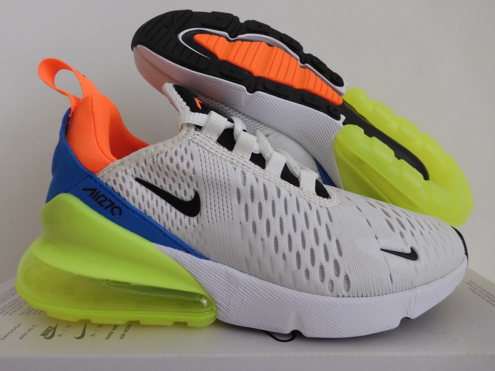 WMNS NIKE AIR MAX 270 SUMMIT WHITE-BLACK-WHITE-VOLT SZ 5.5