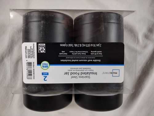 Mainstays 2 Pack Stainless Steel Insulated Food Jars with Va