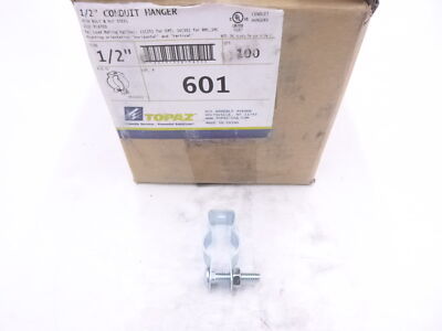 Box of 100 Topaz 601 Conduit Hangers 1/2'' with Bolt & Nut