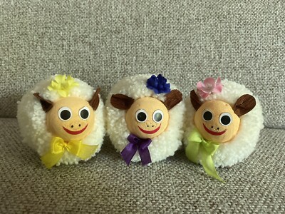 (3) Sheeps Vintage FELIX DAETWYLER Zurich Empty Candy Box Figure Decorative