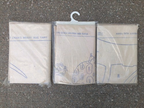 Vintage Aunt Lydia's Rug Pattern Lot Owl Family Froggy Turtle Stag Punch Needle