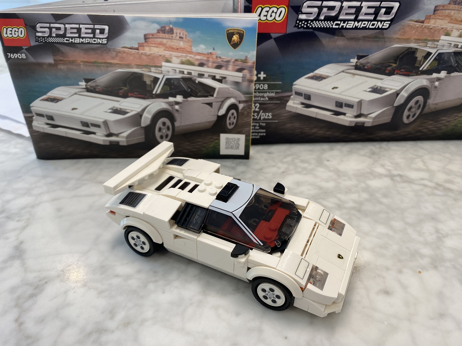 LEGO Speed Champions Lamborghini Countach 76908, Race Car Toy Model  Replica, Collectible Building Set with Racing Driver Minifigure