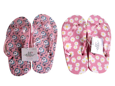 New $20 ELLI by CAPELLI New York Girls Fashion Flip Flops Sandals 2 pairs -  1/2