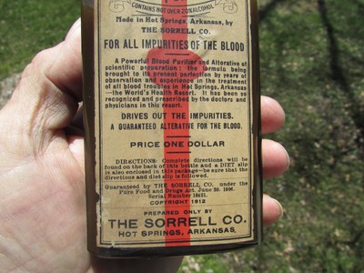 Unusual 1900's HOT SPRINGS, ARKANSAS BLOOD PURIFIER - Red HEART/Vein GRAPHICS !!