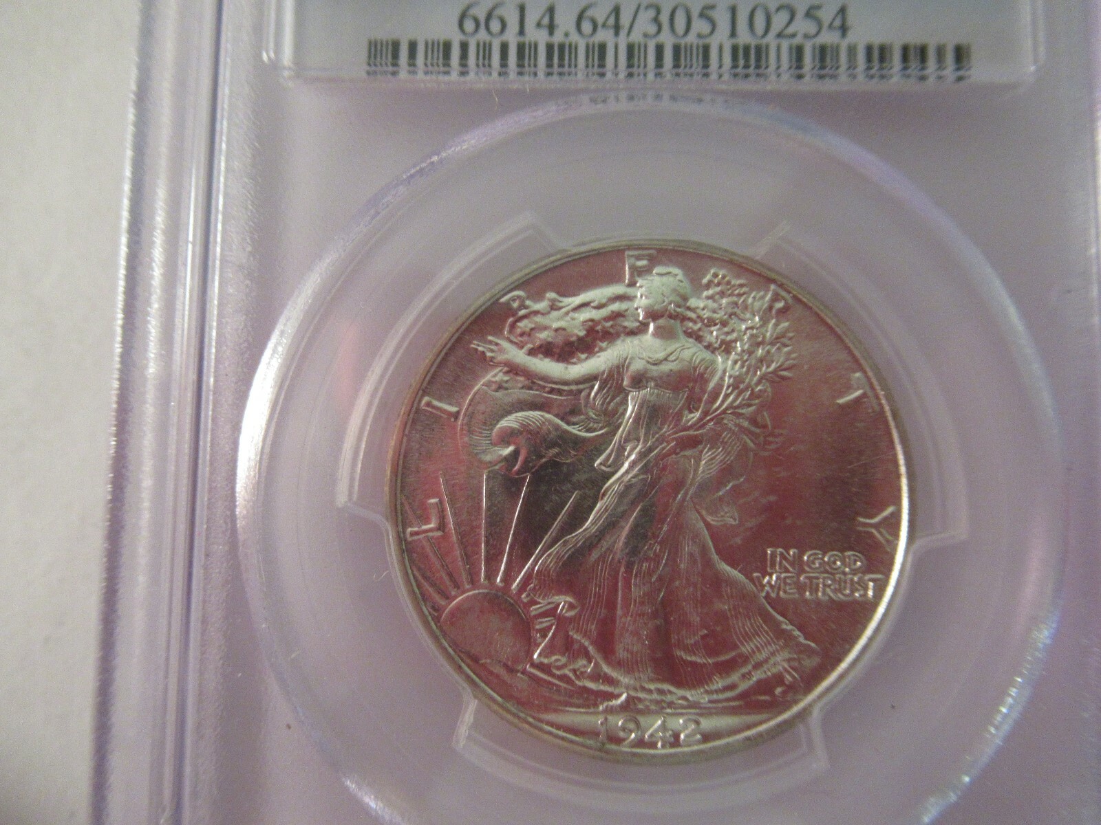 1942 50C Walking Liberty Half Dollar PCGS MS 64 STUNNING COIN