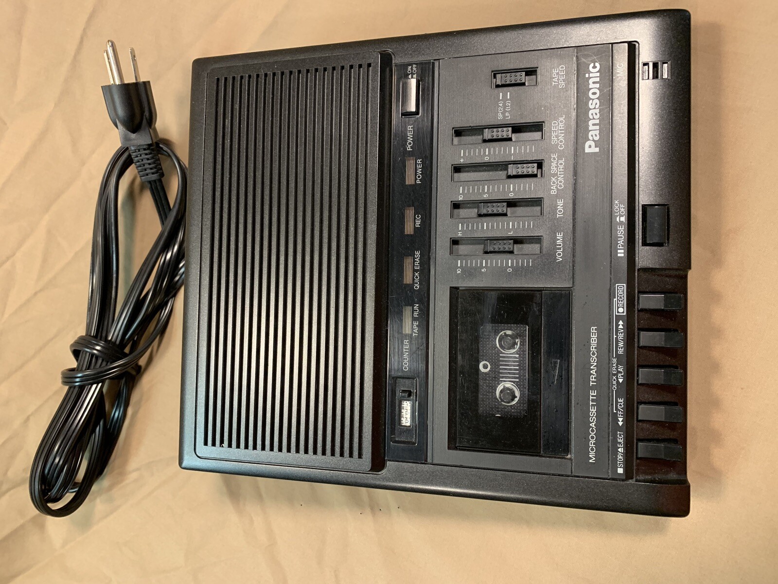 Panasonic RR-930 Microcassette Transcriber Recorder & RP-2692 Foot Pedal - Works
