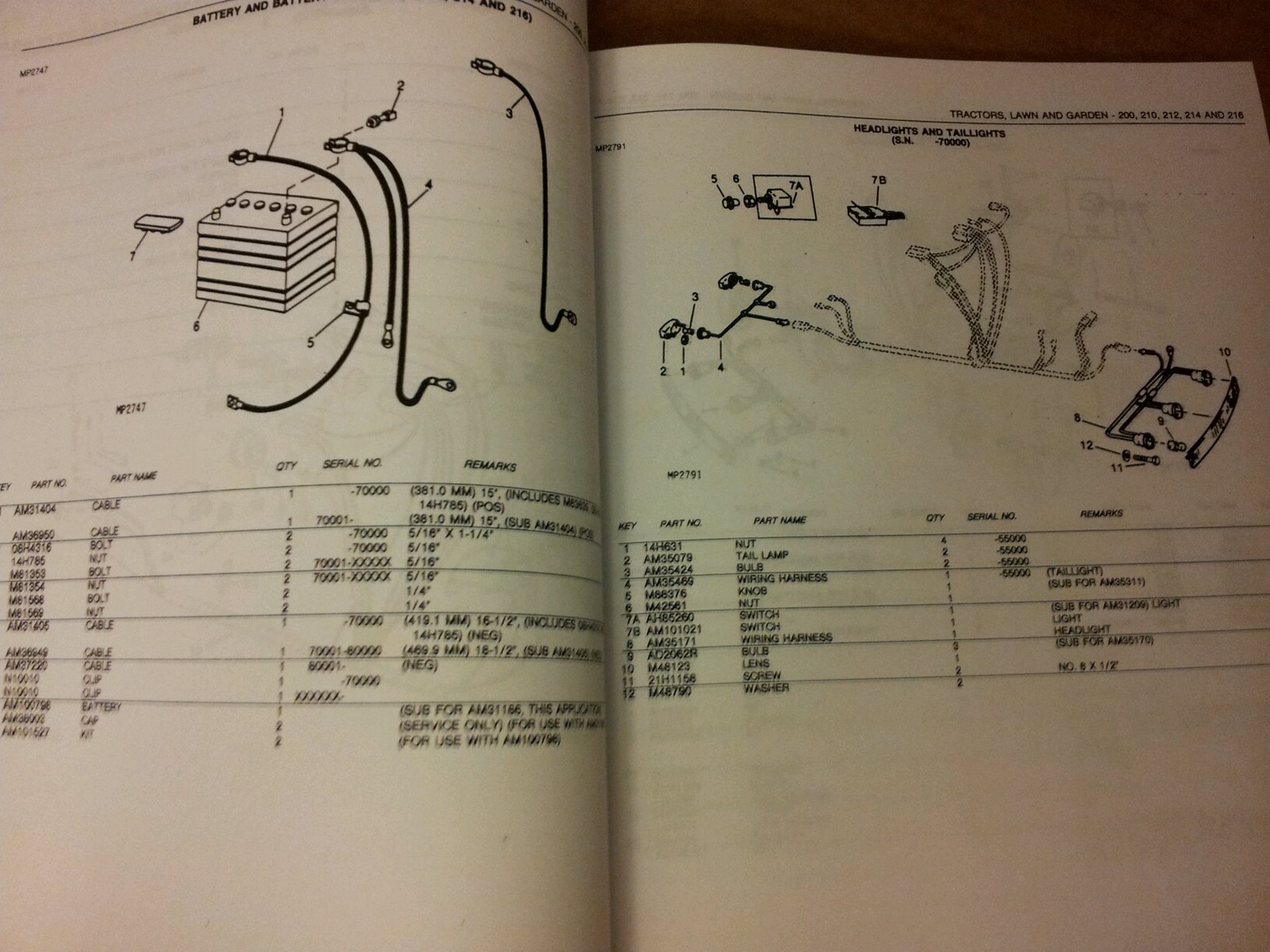 NEW JOHN DEERE 200 210 212 214 216 PARTS CATALOG PC-1473