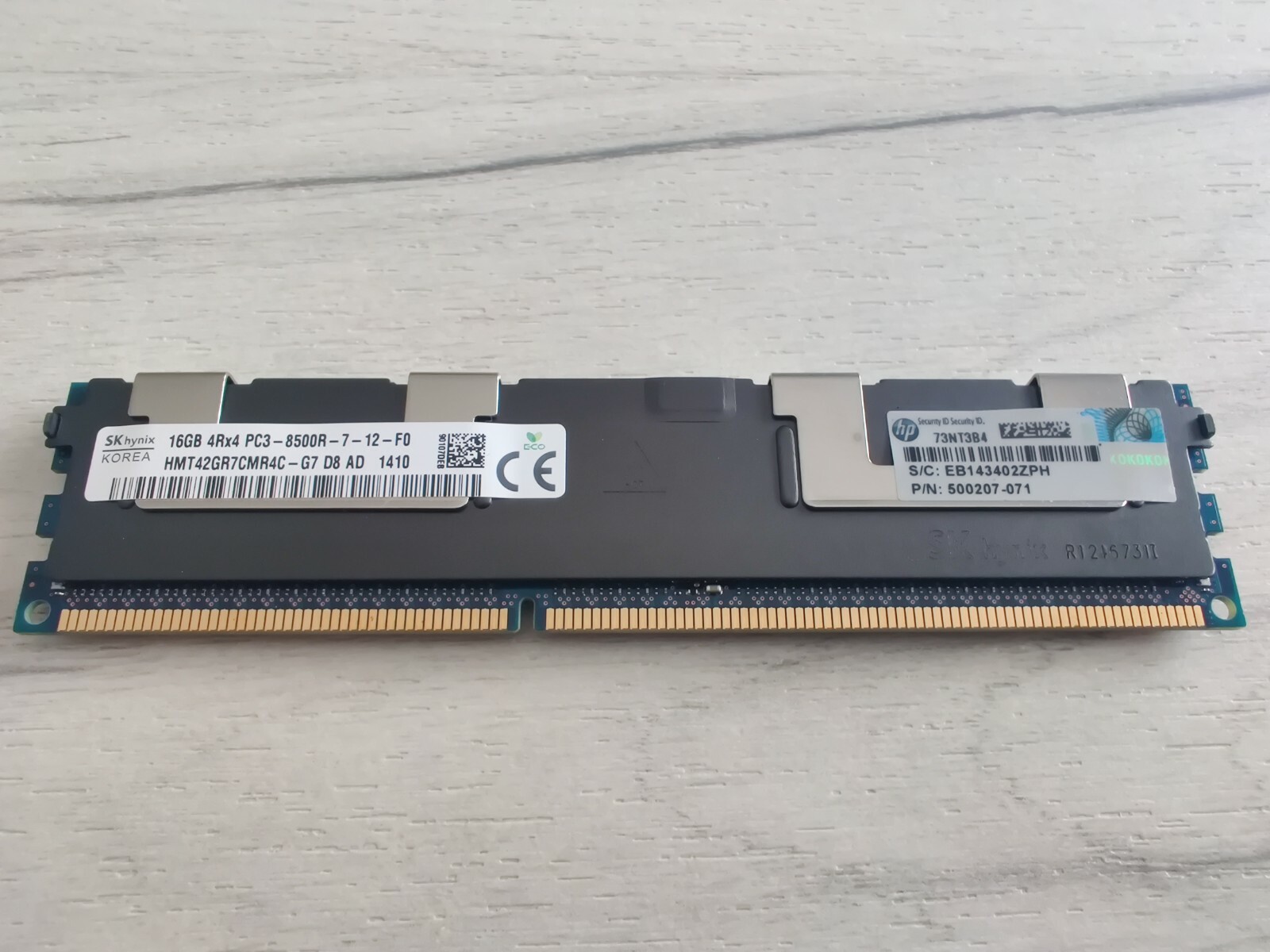 HP SK Hynix 16GB 4Rx4 PC3-8500R-7-12-F0 Kit HMT42GR7CMR4C-G7 HP SK Hynix 16GB 4Rx4 PC3-8500R-7-12-F0 Kit HMT42GR7CMR4C-G7