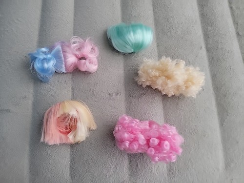 Lot Of 4 LOL Surprise Doll Wigs Replacements Blonde Curly  Tricolor