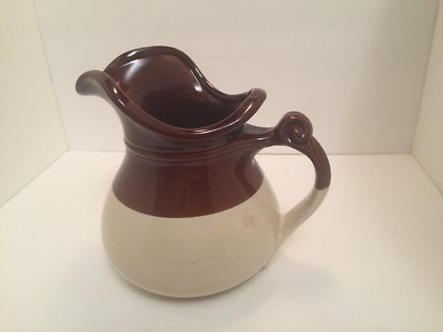 MCCOY Water Pitcher Pottery Brown/Beige Mint Vintage Collectible