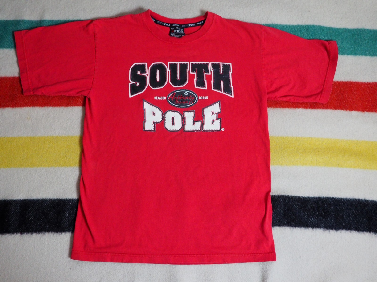OLD GAP サーマル PINKY RED BORBER SHIRT Y2K VTG Y2k 2000s Southpole Hexagon Baggy Logo Red Skate Grunge