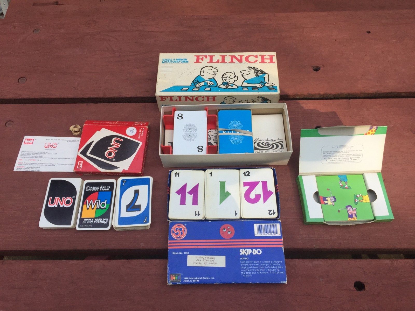 LOT 4 VINTAGE COMPLETE CARD GAMES FROM KANSAS ESTATE
