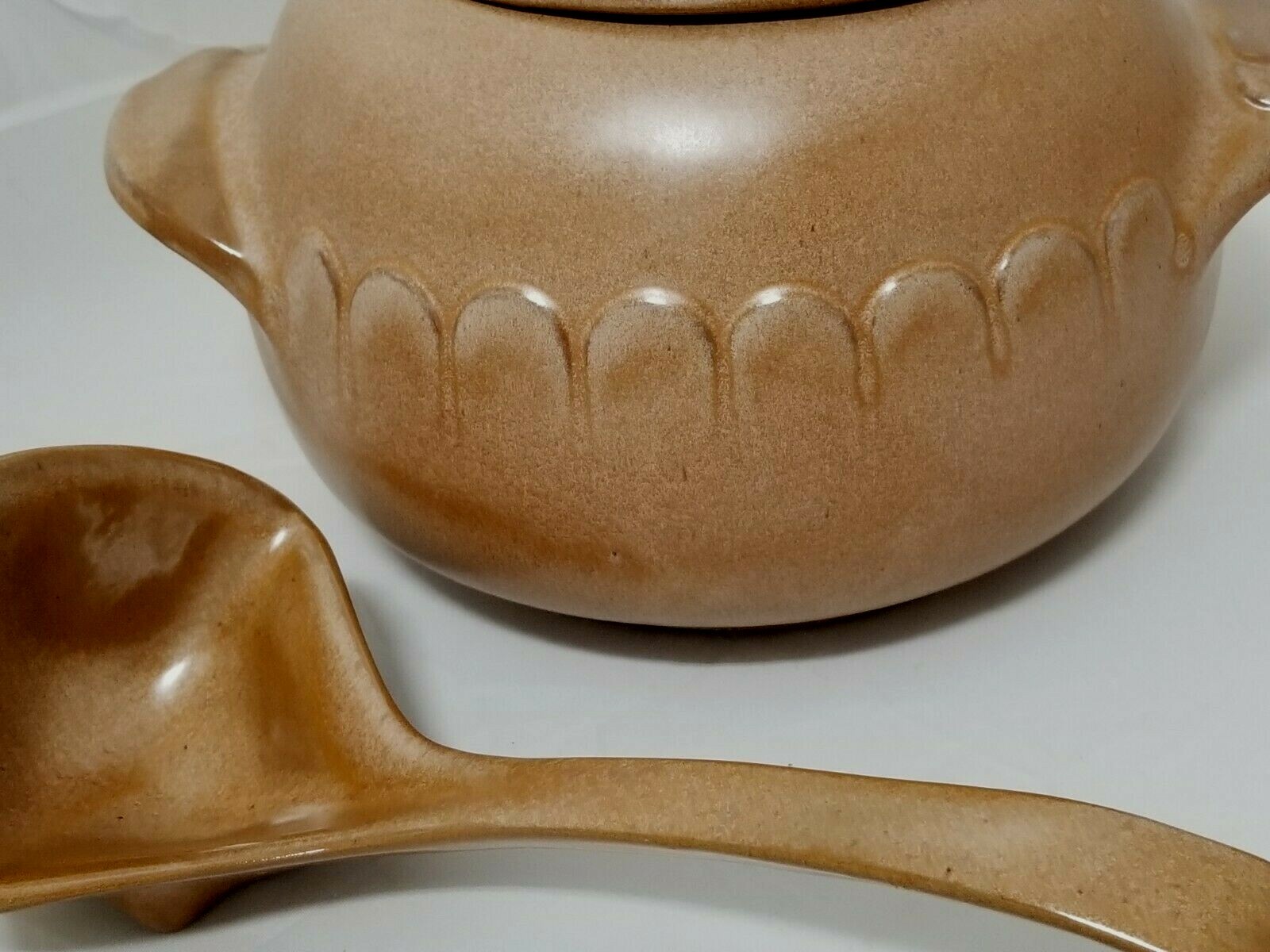 Frankoma Pottery Soup Tureen with Ladle Brown/Cinnamon #246