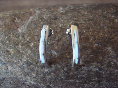 Zuni Indian Jewelry White Opal Inlay Earrings by Lonjose | eBay