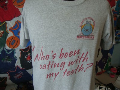 Vintage 80s Methuselah Who's Been Eating With My Teeth T Shirt L