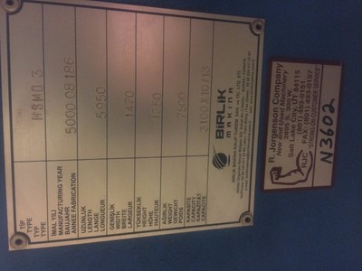 2008 Birlik Makina HSMD 3 (Double Pinch) Bending Rolls