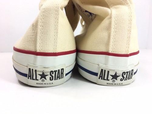 Vtg Converse Chuck Taylor All Star Made USA Shoes Mens 12 White Hi Top New