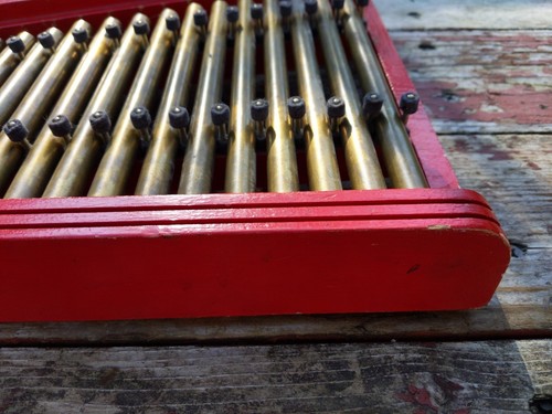 Vintage RED Wooden Copper Pipe Miessner MELODY BELLS Xylophone 1930s Chicago