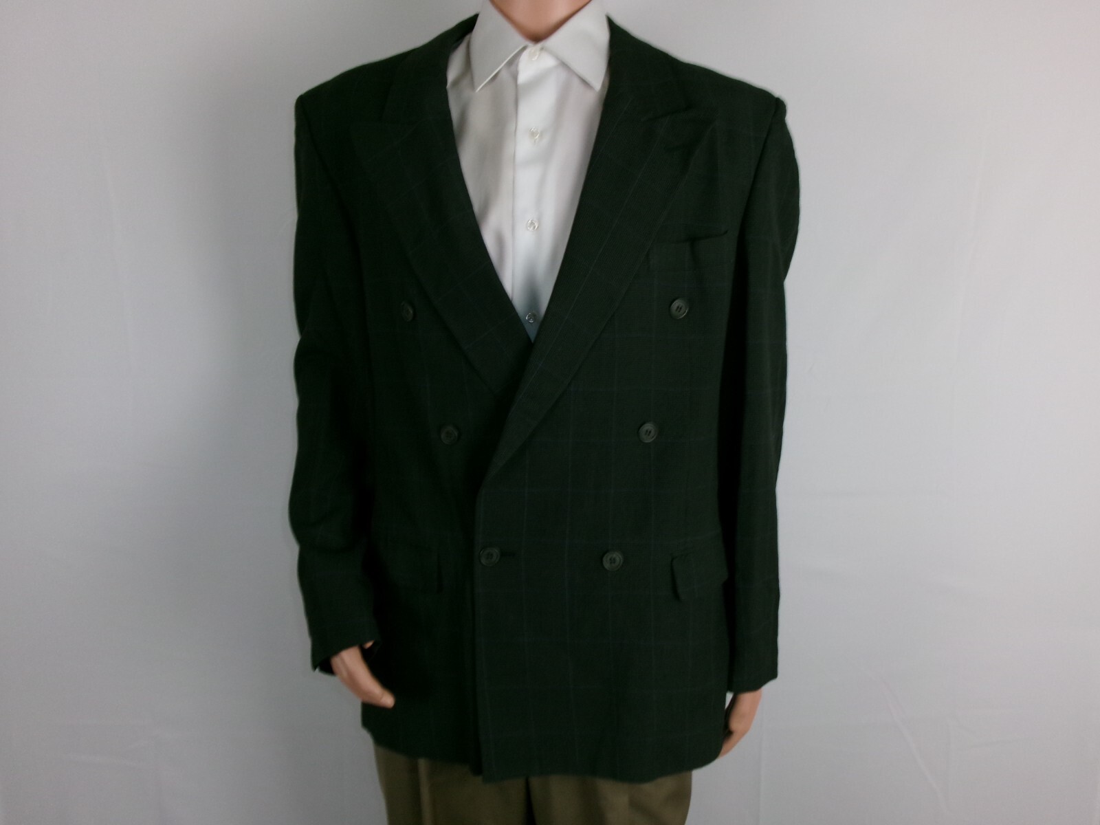 Webster Zeidler Double Breasted Suit Jacket SIZE: 41 GREEN W