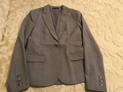 Theory Gray Tailor Fabric Single Breasted Jacket Size 4 | eBay