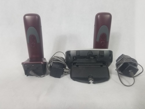 Working Panasonic Cordless Phone Set KX-TG6521 6.0 Plus Talking CID  2 Handsets