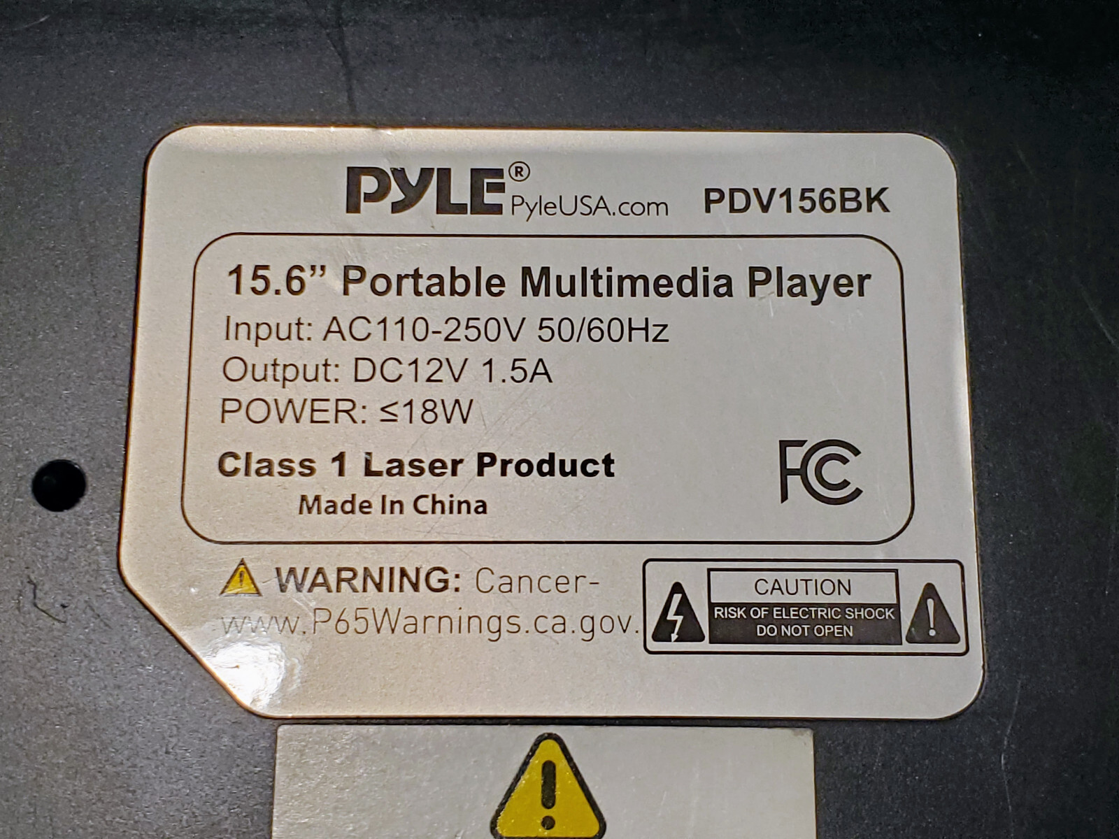 *Pyle 15.6" Screen Portable CD/DVD Player PDV156BK—Excellent Condition!*