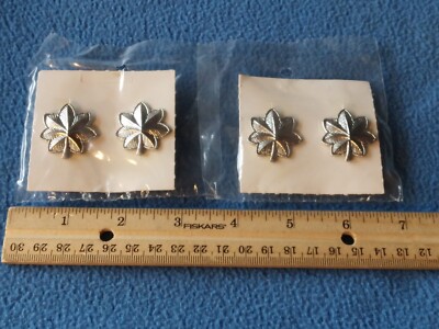 LOT OF 2 - LIEUTENANT COLONEL - COLLAR PINS SETS - NEW 3/2002 SEALED - FULL SIZE