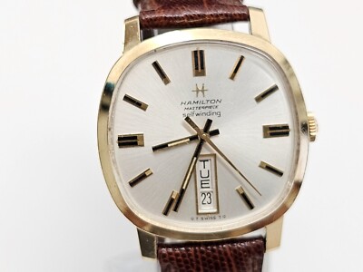 Men's Hamilton Masterpiece selfwinding day date 10k yellow gold watch