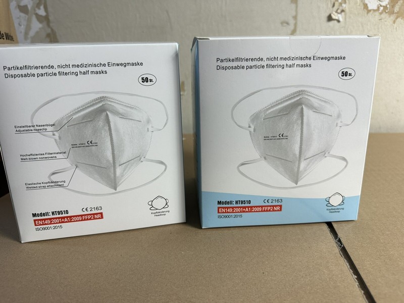 100stk 2163  Ffp2 Ht9510 Atemschutzmaske Staubmaske Atemmaske 3-Lagig Mundschutz