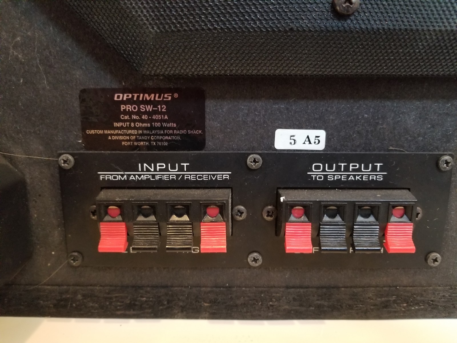 OPTIMUS PRO SW-10P POWERED SUBWOOFER HOME THEATER EXPERIENCE 120 WATTS