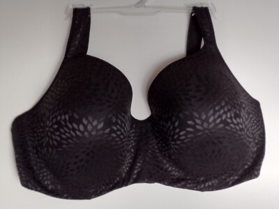 Playtex Secrets Balconette Black Bra Size 42DD Style 4823  UNDERWIRE FLORAL 