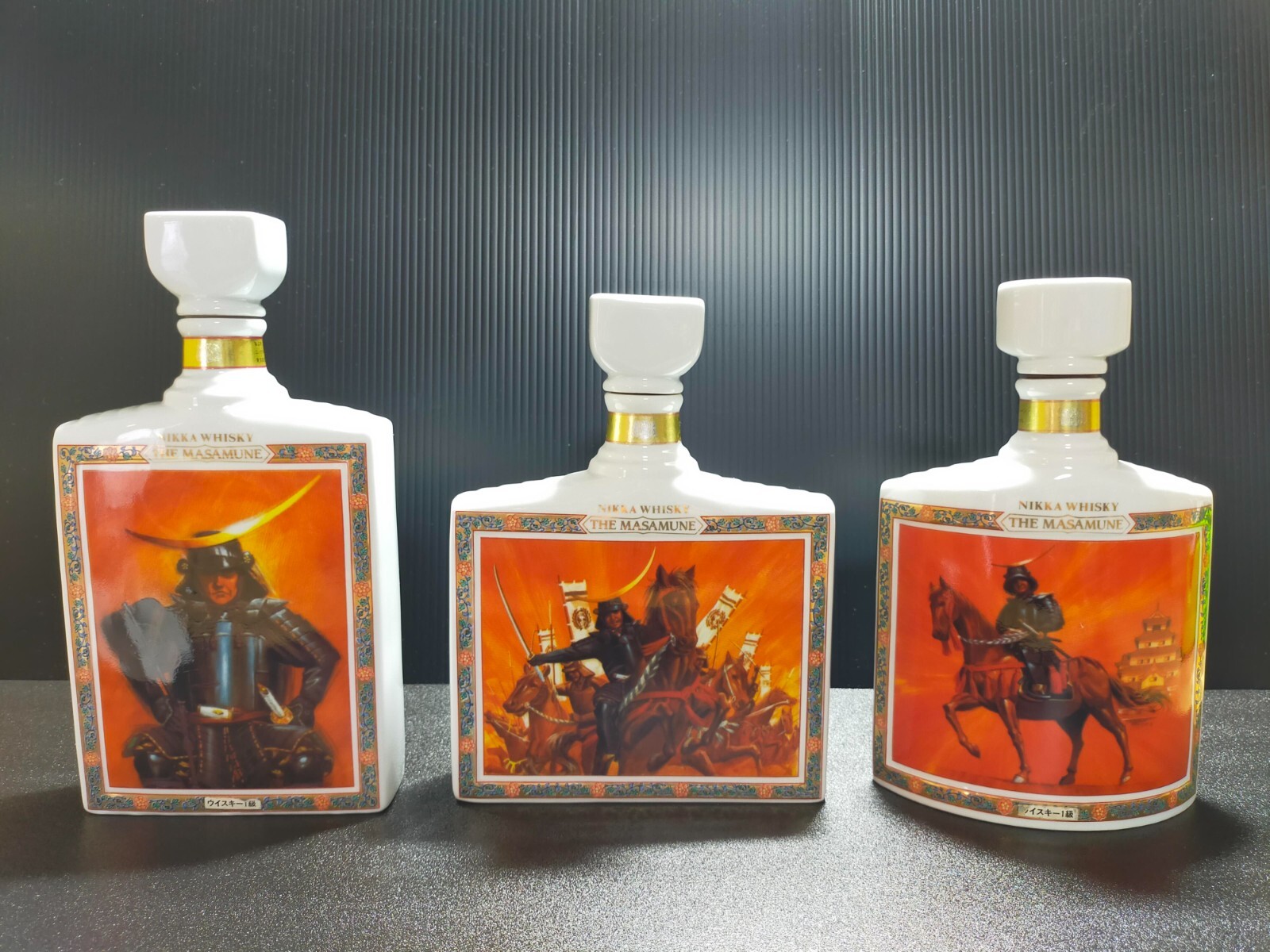 Mikka THE MASAMUNE サムライウイスキー Nikka Whisky The MASAMUNE empty 3 Bottles Arita Ware Samurai