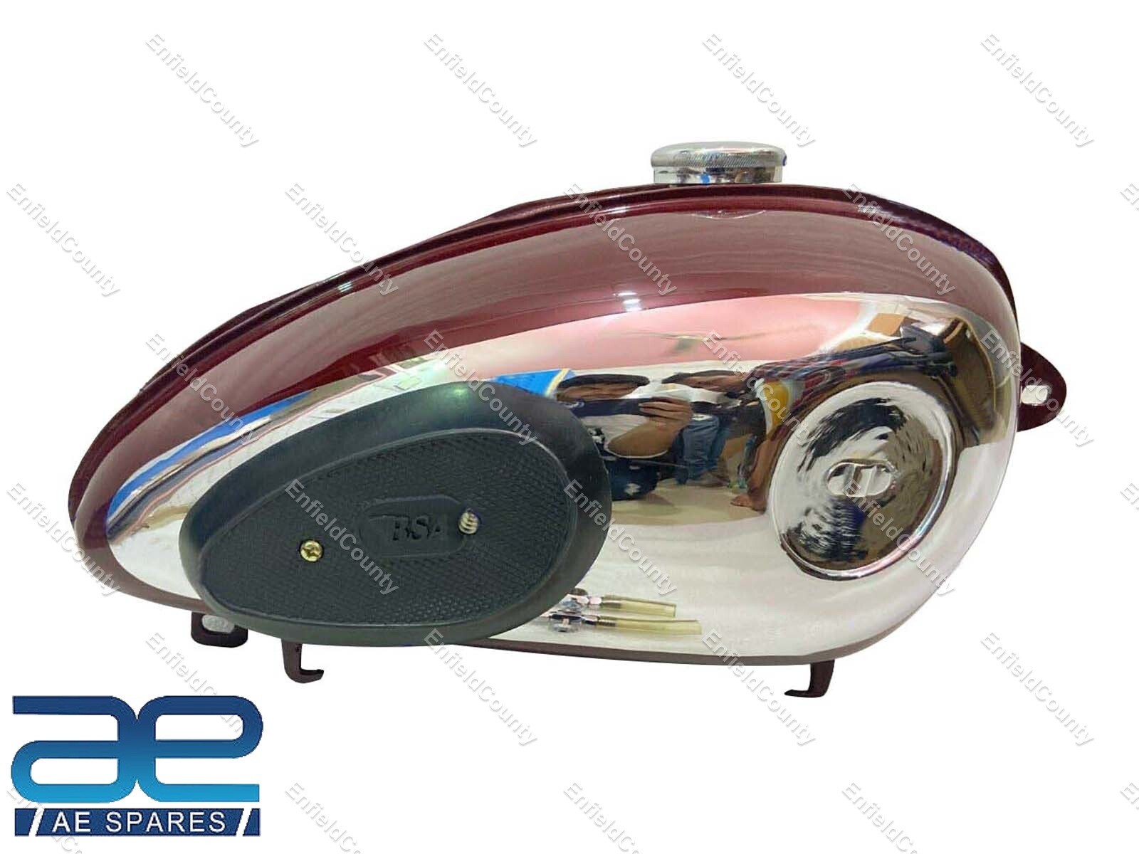 BSA C10 C11 C12 C11G 250 PLUNGER MODEL MAROON & CHROME &KNEE PAD PETROL TANK  