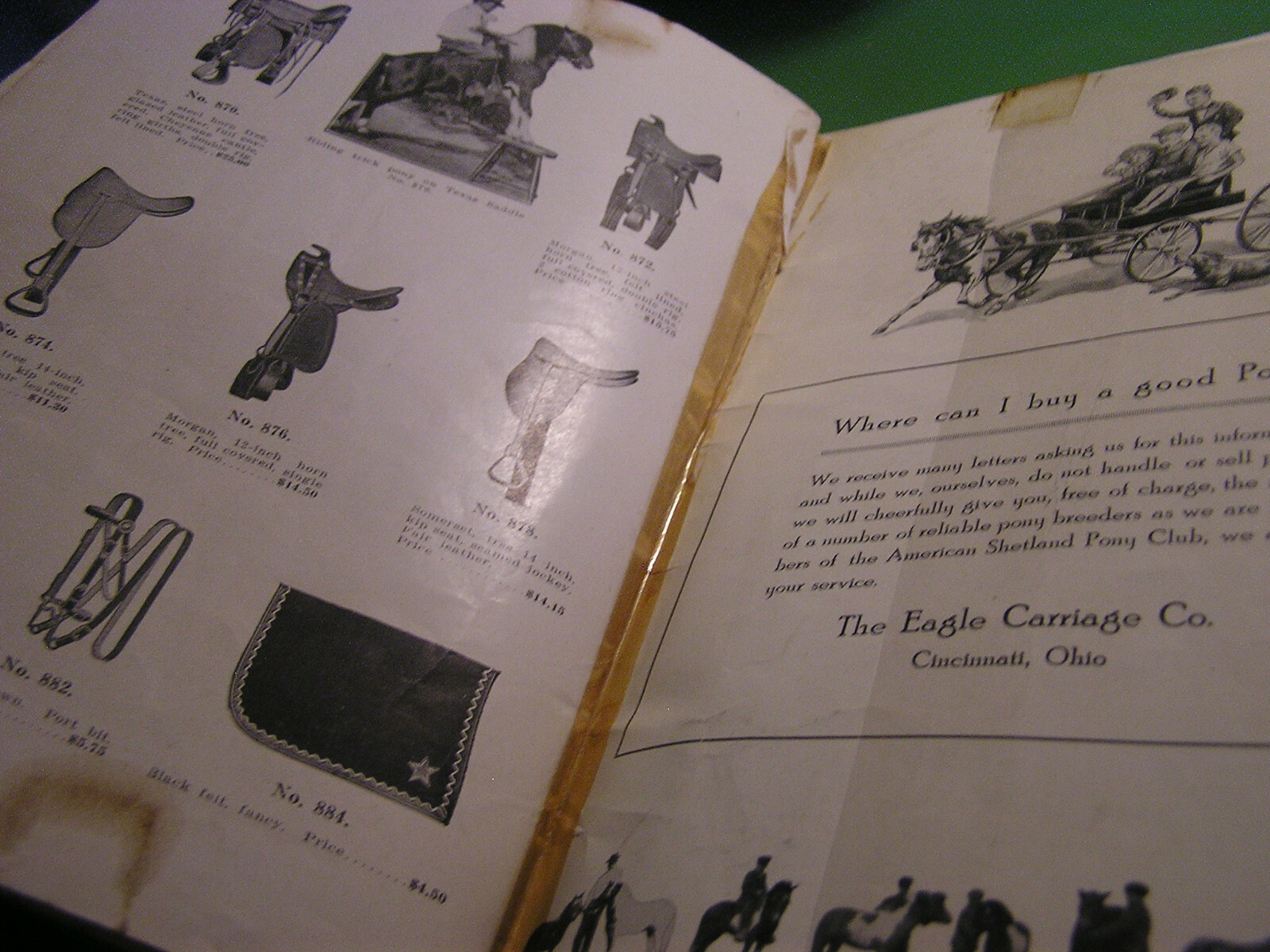 Pony Buggy Catalog Harness Eagle Carriage Cincinnati Ohio Company 1919 Antique