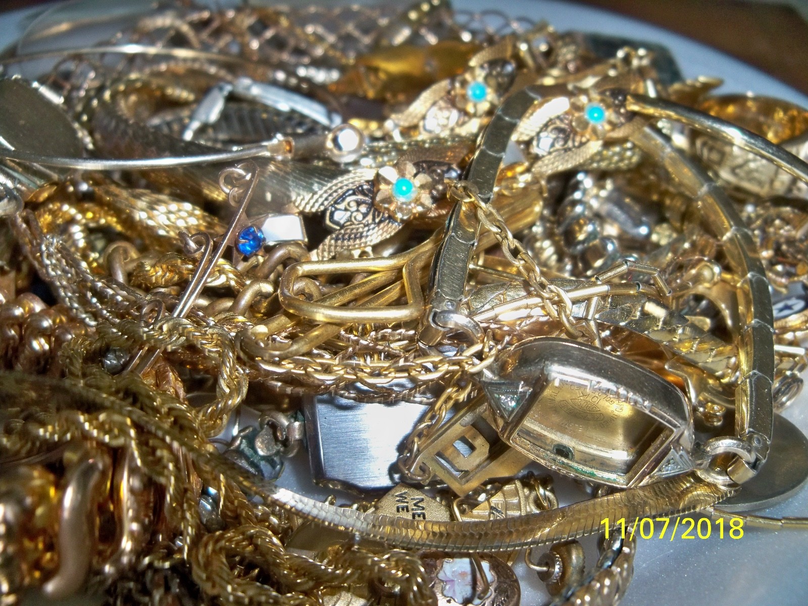 597 GRAMS LOT GOLD FILLED BRACELETS JEWELRY/WATCH SCRAP some WEARABLE