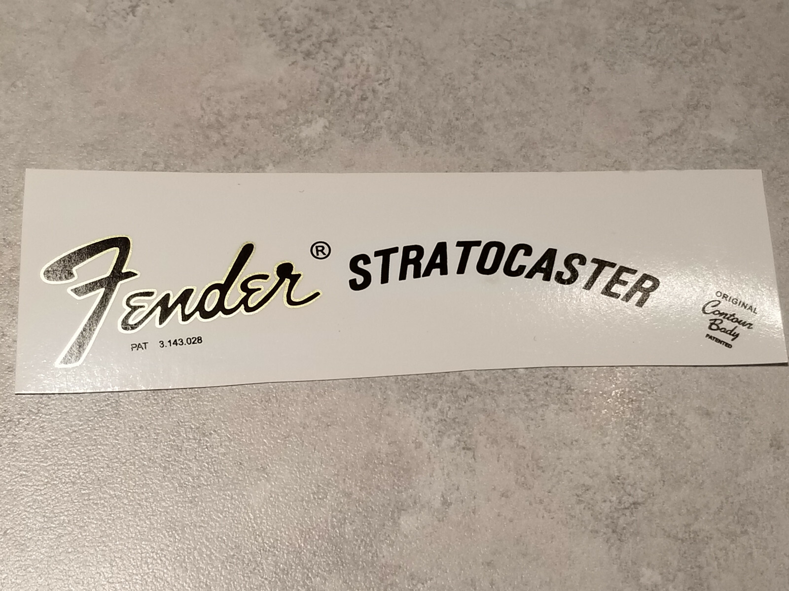 Fender 1965 Stratocaster Strat OCB Waterslide Headstock Decal BLACK & GOLD