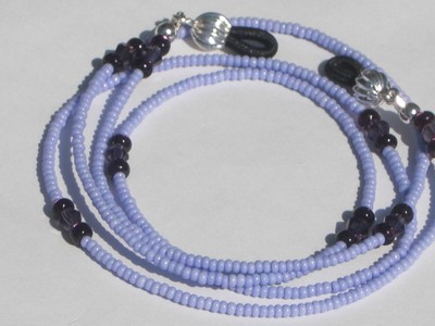 Eyeglass Chain~Handmade~Crystal Accents~Opaque Lavender~28