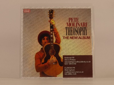 PETE MOLINARI THEOSOPHY (98) 13 Track Promo CD Album Picture Sleeve CHERRY RED R