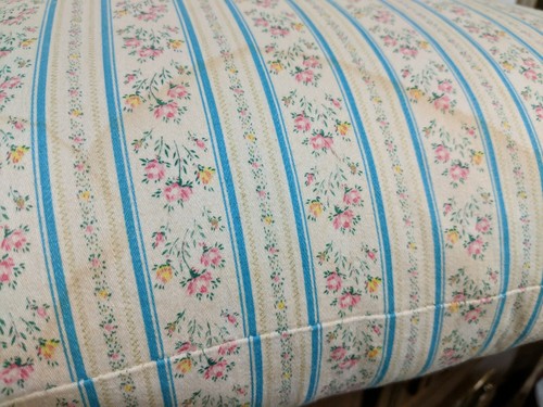 Vintage Feather Pillow Roses Striped Ticking 25
