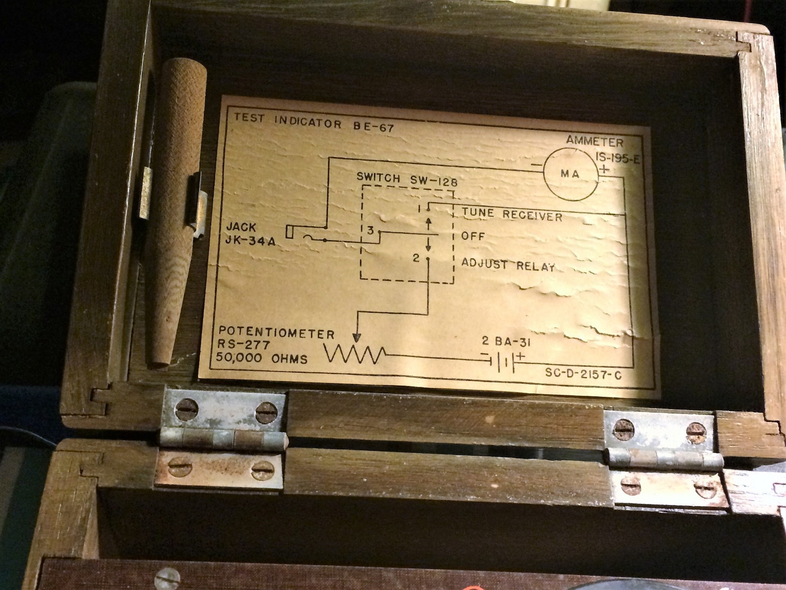 ANTIQUE US ARMY MILITARY BE-67 SIGNAL CORPS TEST INDICATOR BY PACKARD BELL CO