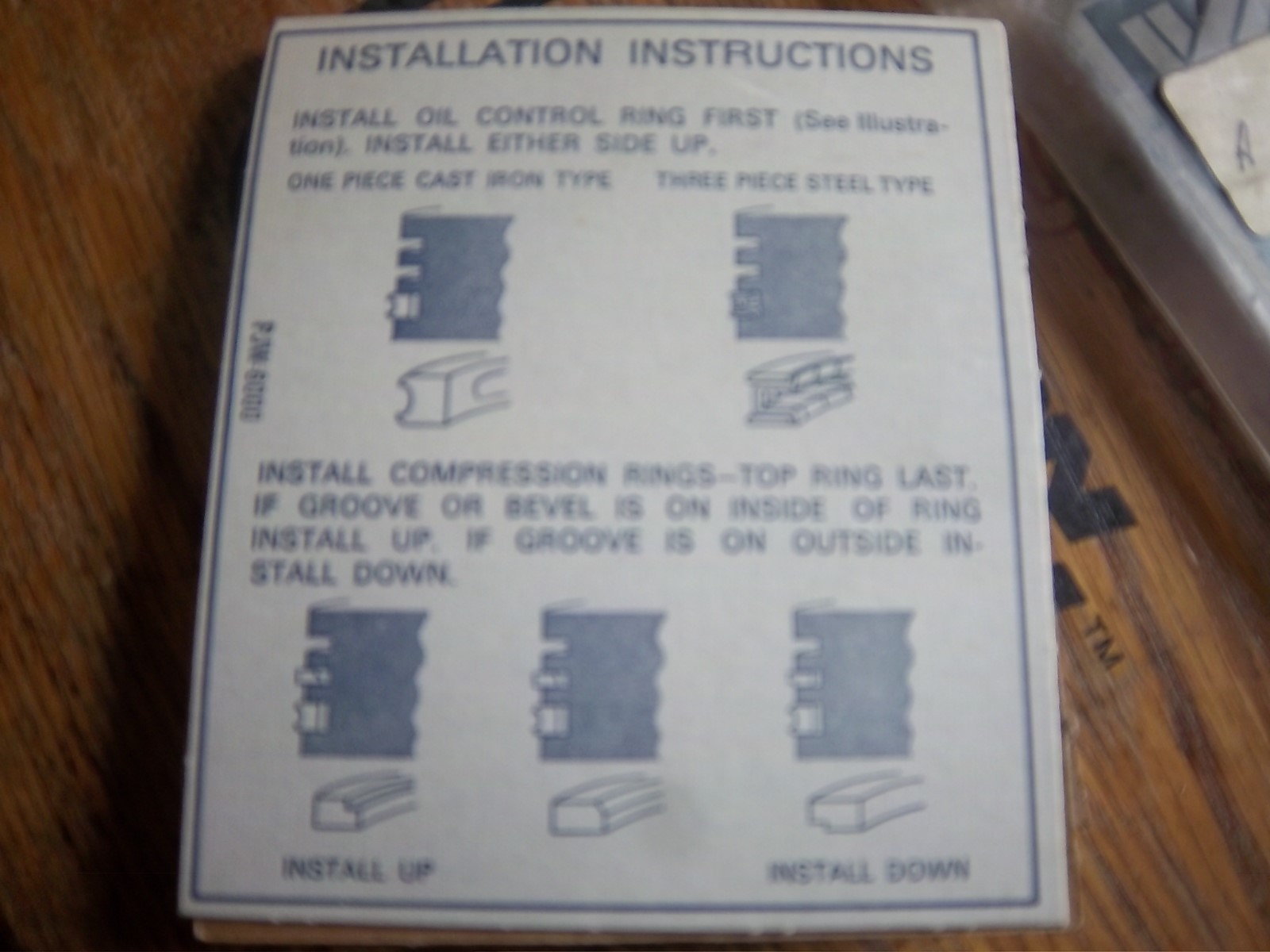 KOHLER K301 M12 PISTON RING SET 235904, 48 108 03-S .020 OVERSIZE NOS OEM