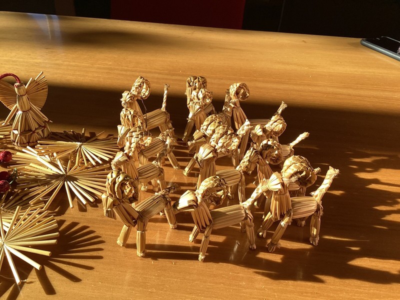 53 X Christbaumschmuck Aus Stroh Handarbeit + 22 Beeren Baumschmuck Weihnachten