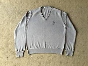 Brand New Versace Collection Wool V-Neck Sweater Grey