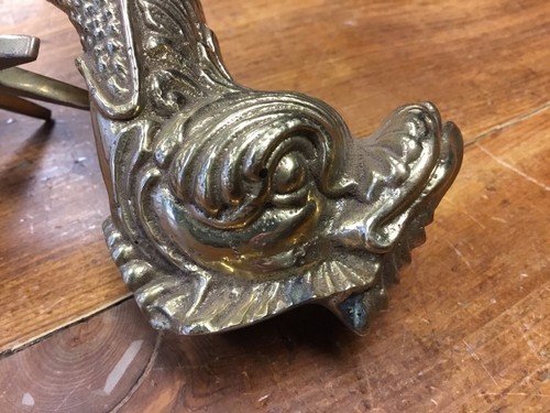 VINTAGE HEAVY BRASS FISH DOOR KNOCKER HAND MADE CUTAJAR WORKS MALTA