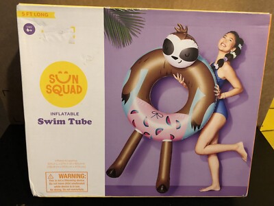 Sun Squad Inflatable Sloth Swim Tube 5ft!