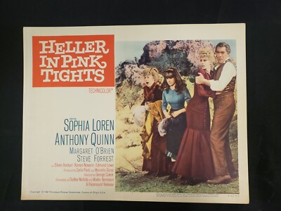 1960 ORIGINAL *HELLER IN PINK TIGHTS* LOBBY CARD 11X14'' LOREN/QUINN 60/52